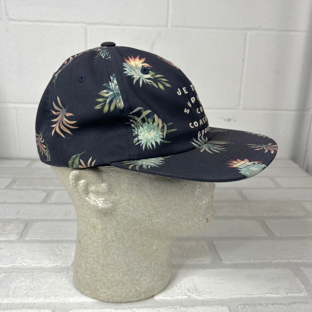 Jetty Supply Co Coastal Goods Navy Floral Tropical Snapback Hat Yupoong Cap